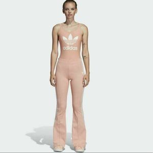 NWT Adidas Track Pants Flared Dust Pink
